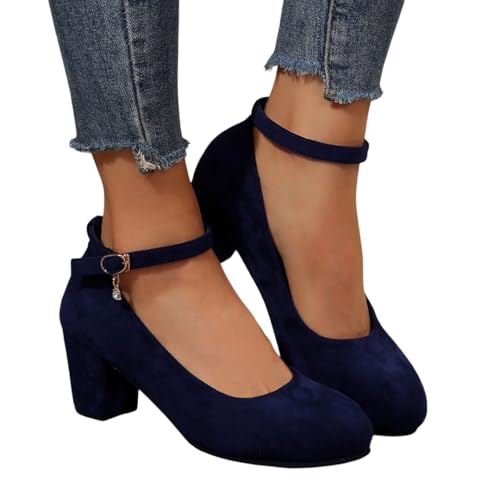 hohe schuhe damen, Trachtenschuhe Damen Pumps mit Blockabsatz Geschlossene Spangenpumps Oktoberfest Dirndl Schuhe Elegant Bequeme Trachten Absatzschuhe Festliche Party Tanzschuhe Hochzeitsschuhe 37 von pxjsdwe