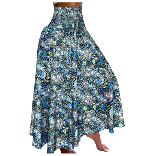 hosenrock damen lang elegant schwarz, Damen Breites Bein Hose Einfarbig Sommer Lang Hosenrock Sommerhose Casual Locker Freizeithose Palazzo Leicht Hohe Taille Stoffhose Weite Hosen mit Taschen Stretch von pxjsdwe