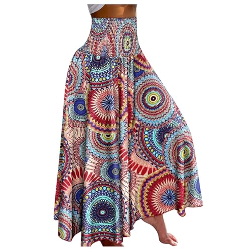 lässige hosen damen, Damen Breites Bein Hose Einfarbig Sommer Lang Hosenrock Sommerhose Casual Locker Freizeithose Palazzo Leicht Hohe Taille Stoffhose Weite Hosen mit Taschen Stretch Business Hosen von pxjsdwe