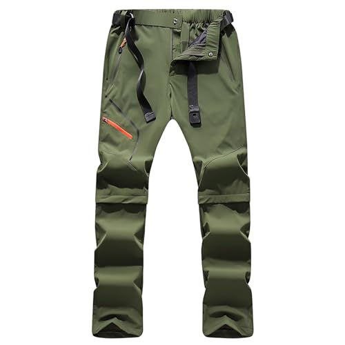 outdoor hosen herren, Wanderhose Herren Zip Off Wasserdicht Atmungsaktiv Cargohose Sommer Arbeitshosen Männer Outdoorhose Stretch Leichte Funktionshose Trekkinghose Verschleißfest Hiking Pants von pxjsdwe