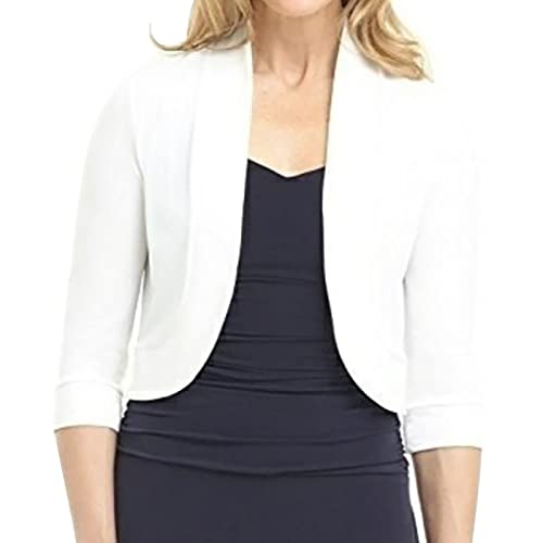 pxjsdwe Damen Bolero Chiffon Elegant Leichte Schulterjacke Bolerojacke Kurz Strickjacke Cardigan Festlich 3/4 Ärmel Jäckchen Kurze Jacke Sommer Open Front Shrug Top von pxjsdwe