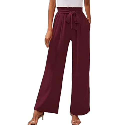pxjsdwe Damen Hosen Sommer, Musselin Hose Damen Lang Leicht Sommerhose Palazzo Hose Hohe Taille Baggy Marlenehose Stoffhose Weites Bein Einfarbig Freizeithose Elegant Bequeme Weite Hosen mit Taschen pxjsdwe Damen Hosen Sommer, Musselin Hose Damen Lang Leicht Sommerhose Palazzo Hose Hohe Taille Baggy Marlenehose Stoffhose Weites Bein Einfarbig Freizeithose Elegant Bequeme Weite Hosen mit Taschen von pxjsdwe