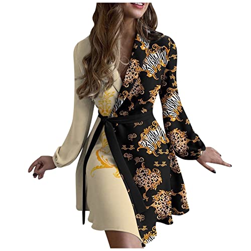 pxjsdwe Kimono Damen Strand bunt, Kimono Damen Lang Traditioneller mit Gürtel Bademantel Nachthemd V-Ausschnitt Leichter Yukata Satin Nachtwäsche Morgenmantel Party Cosplay Loungewear von pxjsdwe