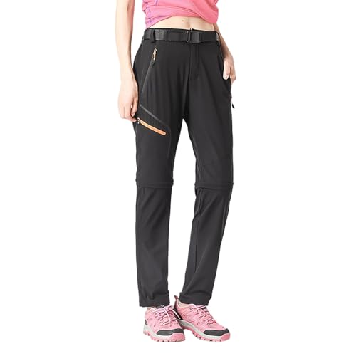pxjsdwe Kletterhose Damen, Wanderhose Damen Stretch Leichte Funktionshose Cargohose Wasserdicht Atmungsaktiv Jogginghose Trekkinghose Schnelltrocknend Sommer Outdoorhose UV-Schutz Wandern Hosen von pxjsdwe
