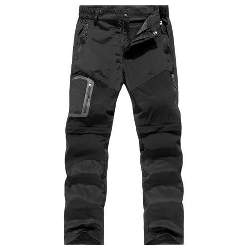 pxjsdwe Regenhose Damen, Funktionshose Damen Stretch Schnelltrocknend Trekkinghose Atmungsaktiv Leichte Cargohose Outdoorhose Wasserdicht Zip-Off Wanderhose Jogginghose mit Taschen Outdoor Hose von pxjsdwe