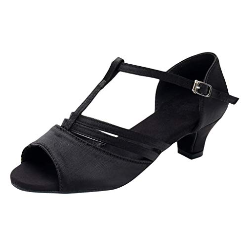 pxjsdwe abendschuhe damen elegant, Damen Pumps Schwarz Slingback Bequem Tanzschuhe Blockabsatz Elegant Riemchenpumps Spangenpumps Spitze Latein High Heels Sandalen mit Absatz Glitzer Hochzeitsschuhe von pxjsdwe