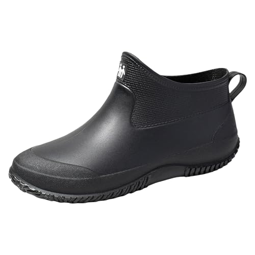 pxjsdwe damen gummistiefel 41, Gummistiefel Damen Atmungsaktiv Outdoor Gartenschuhe Leicht Wasserdichte Regenstiefel Regenschuhe Rutschfest Bequem Stiefeletten Boots Schwarz Kurz Arbeitsschuhe 37 von pxjsdwe