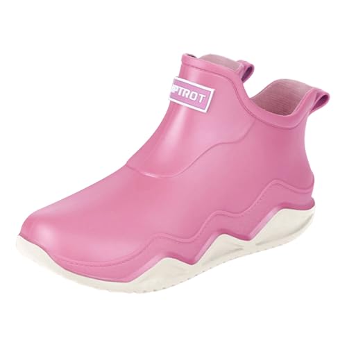 pxjsdwe damen gummistiefel festival, Gummistiefel Damen Schwarz Atmungsaktiv Bequem Stiefeletten Boots Leicht Rutschfest Regenschuhe Gartenschuhe Outdoor Wasserdichte Regenstiefel Kurz Reitstiefel 39 von pxjsdwe