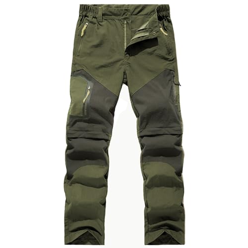 pxjsdwe reisehose Damen, Funktionshose Damen Stretch Schnelltrocknend Trekkinghose Atmungsaktiv Leichte Cargohose Outdoorhose Wasserdicht Zip-Off Wanderhose Jogginghose mit Taschen Outdoor Hose von pxjsdwe