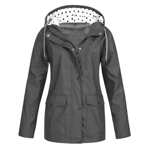 regenjacke damen fahrrad leicht, Regenjacke Damen Fahrrad Wasserdicht Dünne Windbreaker Softshelljacke Atmungsaktiv Faltbar Fahrradjacke Outdoorjacke mit Kapuze Leicht Regenmantel Übergangsjacke von pxjsdwe