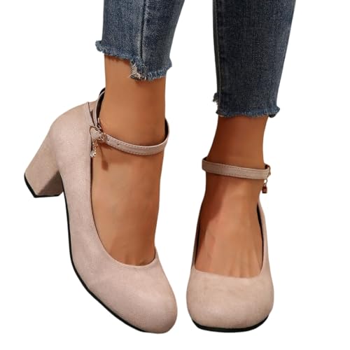 sandalen mit absatz, Trachtenschuhe Damen Pumps mit Blockabsatz Geschlossene Spangenpumps Oktoberfest Dirndl Schuhe Elegant Bequeme Trachten Absatzschuhe Festliche Party Tanzschuhe Hochzeitsschuhe 40 von pxjsdwe