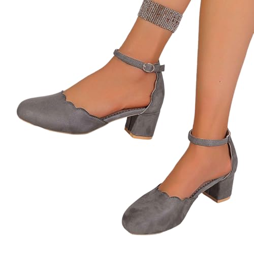 schuhe silber damen festlich, Trachtenschuhe Damen Pumps mit Blockabsatz Geschlossene Spangenpumps Oktoberfest Dirndl Schuhe Elegant Bequeme Trachten Absatzschuhe Festliche Party Tanzschuhe 42 von pxjsdwe