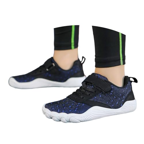 sneaker 35 mädchen, Unisex Kinder Barfussschuhe Breite Junge Mädchen Barfußschuhe Atmungsaktiv Leicht Laufschuhe Weich Rutschfest Wanderschuhe Sneaker Outdoor Sportschuhe mit Klettverschluss 33 von pxjsdwe