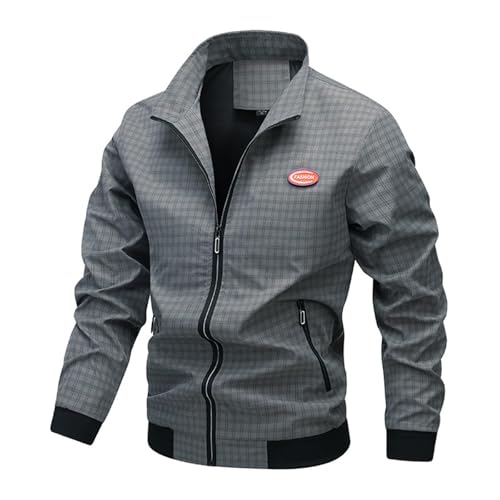 sommerjacke herren leicht, Sommerjacke Herren XXL mit Reißverschluss Sommer Fliegerjacke Blouson Jacke Outdoor Leichte Bomberjacke Stehkragen Kurz Sportjacke Übergangsjacke Langarm Große Größen von pxjsdwe