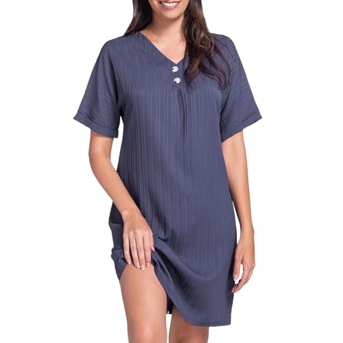 sommerkleid damen elegant lang, Musselin Kleid Damen Sommer Kurzarm Strandkleid Freizeitkleid V-Ausschnitt Casual Sommerkleid Blusenkleid Einfarbig Elegant Midikleid Hemdkleid Leicht Locker Luftig sommerkleid damen elegant lang, Musselin Kleid Damen Sommer Kurzarm Strandkleid Freizeitkleid V-Ausschnitt Casual Sommerkleid Blusenkleid Einfarbig Elegant Midikleid Hemdkleid Leicht Locker Luftig von pxjsdwe