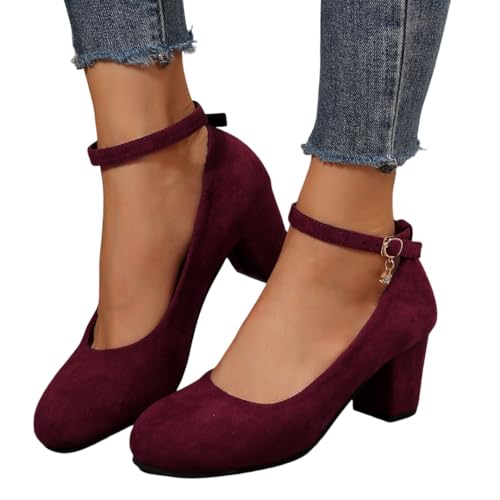 stöckelschuhe damen, Trachtenschuhe Damen Pumps mit Blockabsatz Geschlossene Spangenpumps Oktoberfest Dirndl Schuhe Elegant Bequeme Trachten Absatzschuhe Festliche Party Tanzschuhe Hochzeitsschuhe 35 von pxjsdwe