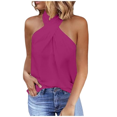 top Damen weiß elegant, Tank Top Damen Neckholder Ärmellose Oberteile Elegant Sommer Tank Tops Sexy Basic Shirts Rückenfrei Einfarbig Bluse Tanktop Locker Casual Tshirt top Damen weiß elegant, Tank Top Damen Neckholder Ärmellose Oberteile Elegant Sommer Tank Tops Sexy Basic Shirts Rückenfrei Einfarbig Bluse Tanktop Locker Casual Tshirt von pxjsdwe