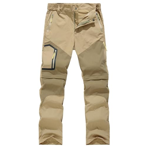 wanderhose damen kurzgröße 24, Funktionshose Damen Stretch Schnelltrocknend Trekkinghose Atmungsaktiv Leichte Cargohose Outdoorhose Wasserdicht Zip-Off Wanderhose Jogginghose mit Taschen Outdoor Hose von pxjsdwe