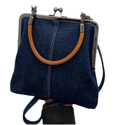 pzghwh Damen-Umhängetaschen Aus Denim, Jeans Patchwork Handtasche, Umhängetasche，Mini-Denim-Tragetasche，Kommt Mit Drehverschluss von pzghwh