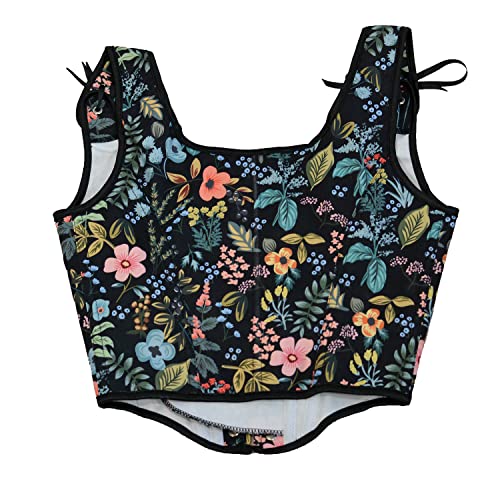 Hof Vintage Floral Print Weste Sexy Korsett Y2K Lace Up Fishbone Push Up Strap Bustier Lace Top Korsett für Frauen von pztqxz