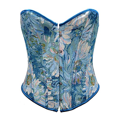 Hof Vintage Floral Print Weste Sexy Korsett Y2K Lace Up Fishbone Push Up Strap Bustier Lace Top Korsett für Frauen von pztqxz