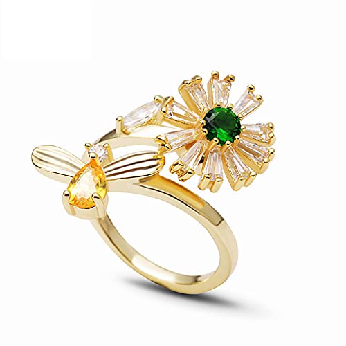 SweetWU Anxiety Blume Bee Spinning Frauen Spinner Stress Relief Ringe SweetWU Anxiety Blume Bee Spinning Frauen Spinner Stress Relief Ringe von qazxswedcv