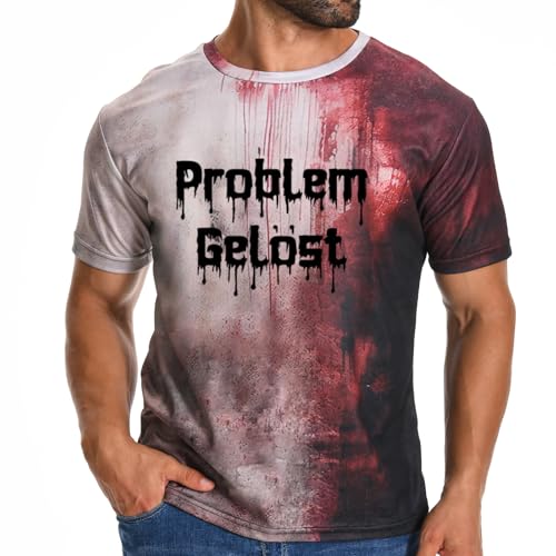 qianduoduo Problem Gelöst Halloween T-Shirt Blut-Splash-Muster, einzigartiges Horror-Design, runder Halsausschnitt, Short-Sleeve, extra große Größen verfügbar, ideal für Partys und Alltag qianduoduo Problem Gelöst Halloween T-Shirt Blut-Splash-Muster, einzigartiges Horror-Design, runder Halsausschnitt, Short-Sleeve, extra große Größen verfügbar, ideal für Partys und Alltag von qianduoduo