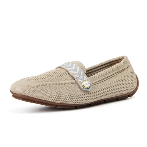 qibusleen Slip On Knit Loafers für Frauen Bequeme Casual Frauen Square Toe Loafer Flats Driving Work Dress Atmungsaktive gestrickte Flache Schuhe mit Perle Memory Foam - 39 qibusleen Slip On Knit Loafers für Frauen Bequeme Casual Frauen Square Toe Loafer Flats Driving Work Dress Atmungsaktive gestrickte Flache Schuhe mit Perle Memory Foam - 39 von qibusleen