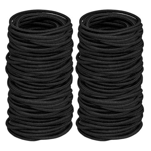 100 Stück Haargummis,Haargummis Mädchen,Premium Gummibänder Haarbänder,elastisch und aus Baumwolle,nahtlos weiche Haarbänder,Schwarz 100 Stück Haargummis,Haargummis Mädchen,Premium Gummibänder Haarbänder,elastisch und aus Baumwolle,nahtlos weiche Haarbänder,Schwarz von qijiefenCC