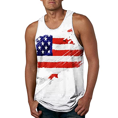 qinhanjia Tank Top Mesh O-Ausschnitt Tops Strand ärmellose Frühling Tank bedruckte Bluse Sommer Casual Flag Men Herren Tanktops Armuhr Jungen von qinhanjia