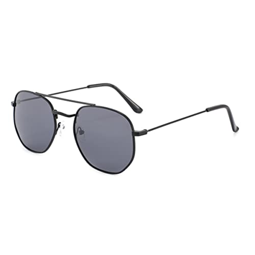 qinqilanqi-S Retro Übergroße Quadratische Polarisierte Sonnenbrille Damen Herren Klassisch Groß Metall Sonnenbrille UV400 Quadratischer Metallrahmen（Schwarz） von qinqilanqi-S