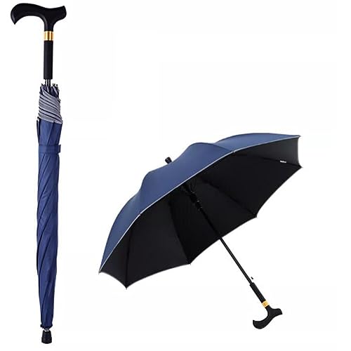 qiqiaollo Outdoor Walking Cane Regenschirm, Non Slip City-Safewalking Winddicht Stick Regenschirm, Tourismus Multifunktions-Krücke Regenschirm Herren Dame/406, f, 83cm/32.6inch von qiqiaollo