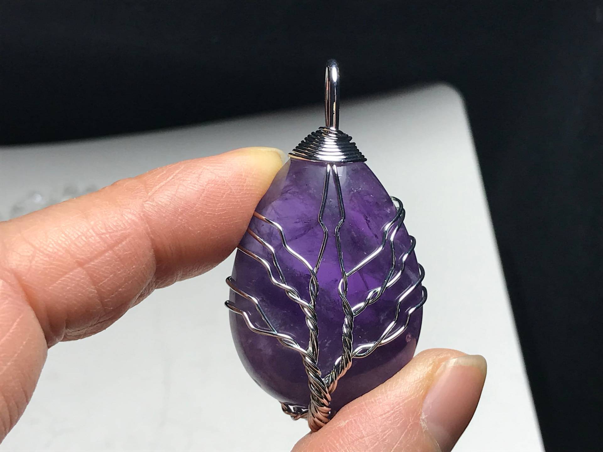 Natürlicher Edelsteinanhänger, Handgefertigter Pendant, Reiki-Heilung #031220 Natürlicher Edelsteinanhänger, Handgefertigter Pendant, Reiki-Heilung #031220 von qiuhaocrystal