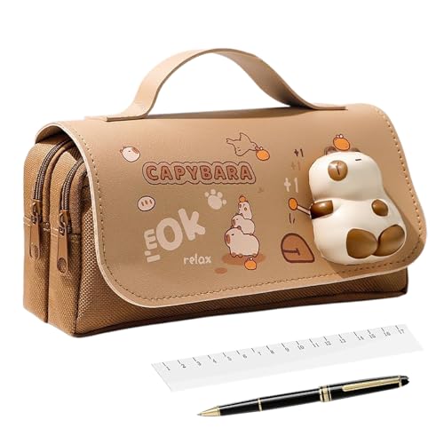 qixeuoa Ästhetische Federmappe - Capybara Panda Stiftetui Niedliche Stiftetasche,Stiftehalter Mit Quetschspielzeug Für Kinder Mädchen Frauen Schule Büro Schüler Geburtstagsfeier Geschenk von qixeuoa