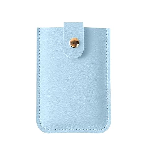 Minimalistische Brieftasche – Tragbares, schlankes Kreditkartenetui mit Druckknopf, dünner Kartenhalter für Mitgliedskarten, Ausweise, Groove Wallet, himmelblau, 1 von qiyifang