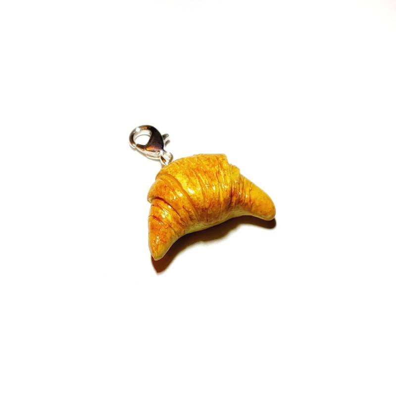 Mini Frühstück Croissant Anhänger - Miniatur Lebensmittel Schmuck Kawaii Charms Polymer Ton Maschenmarkierer von qminishop