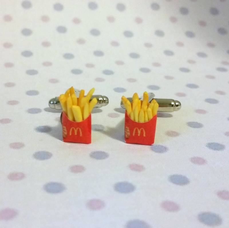Miniatur Essen Pommes Manschettenknöpfe von qminishop