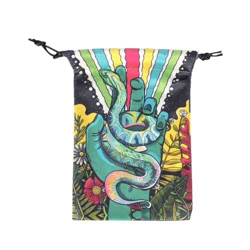 qokeeu Tarotkarten Tasche | Juwelen Würfel Beutel mit Zugband | Bedruckter Deck Schutz Organizer | Für Teens Erwachsene Enthusiasten Reise Partyspielabend von qokeeu