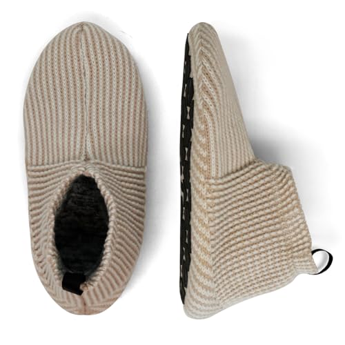 qpyysz Stoppersocken Damen Kuschelsocken Hüttenschuhe 38-40, 41-43 Antirutschsocken Herren Haussocken Winter Warme Merino Wolle Hausschuhe Barfußschuhe Geschenk(beige 41-43) von qpyysz