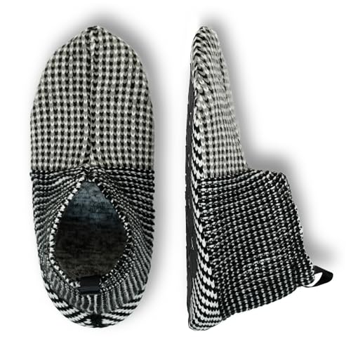 qpyysz Stoppersocken Damen Kuschelsocken Hüttenschuhe 38-40, 41-43 Antirutschsocken Herren Haussocken Winter Warme Merino Wolle Hausschuhe Barfußschuhe Geschenk(black 41-43) von qpyysz