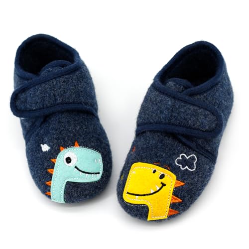 qpyysz Hausschuhe Kinder Junge Mädchen Barfussschuhe Kinder Einhorn Dino Katze Pantoffeln Winter Kinderschuhe für Kindergarten Atmungsaktive Rutschfest (dino-30) von qpyysz