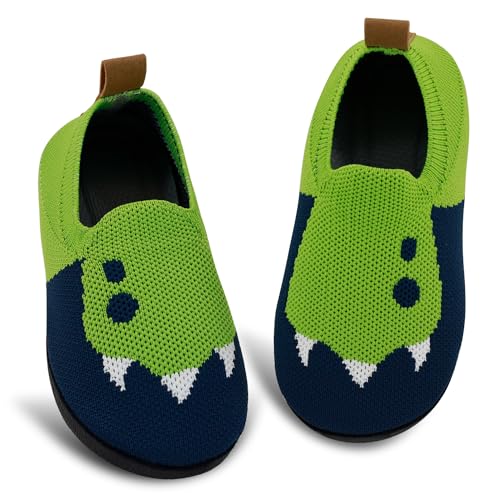 qpyysz Hausschuhe Kinder Junge Mädchen Turnschläppchen Jungen Barfußschuhen Kinder Hausschuhe Einhorn Dino Fuchs Pantoffeln Atmungsaktive Rutschfest Lauflernschuhe von qpyysz