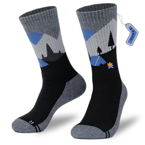 qpyysz Merino Socken Herren Wollsocken Damen Warme Wandersocken Dicke Thermosocken Bunte 2 Paar Kompressionssocken Outdoor Winter Laufsocken (gray xl) von qpyysz