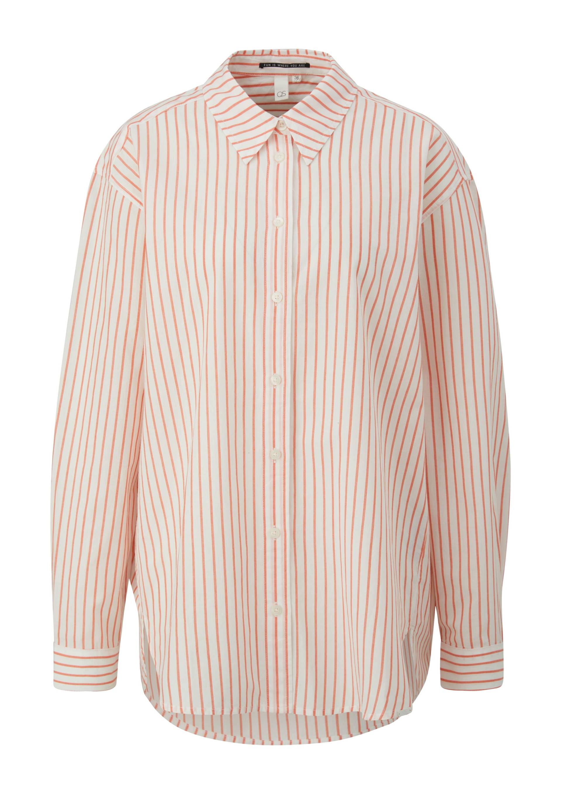 qs - Bluse orange|weiß - Gr. - 42 von qs