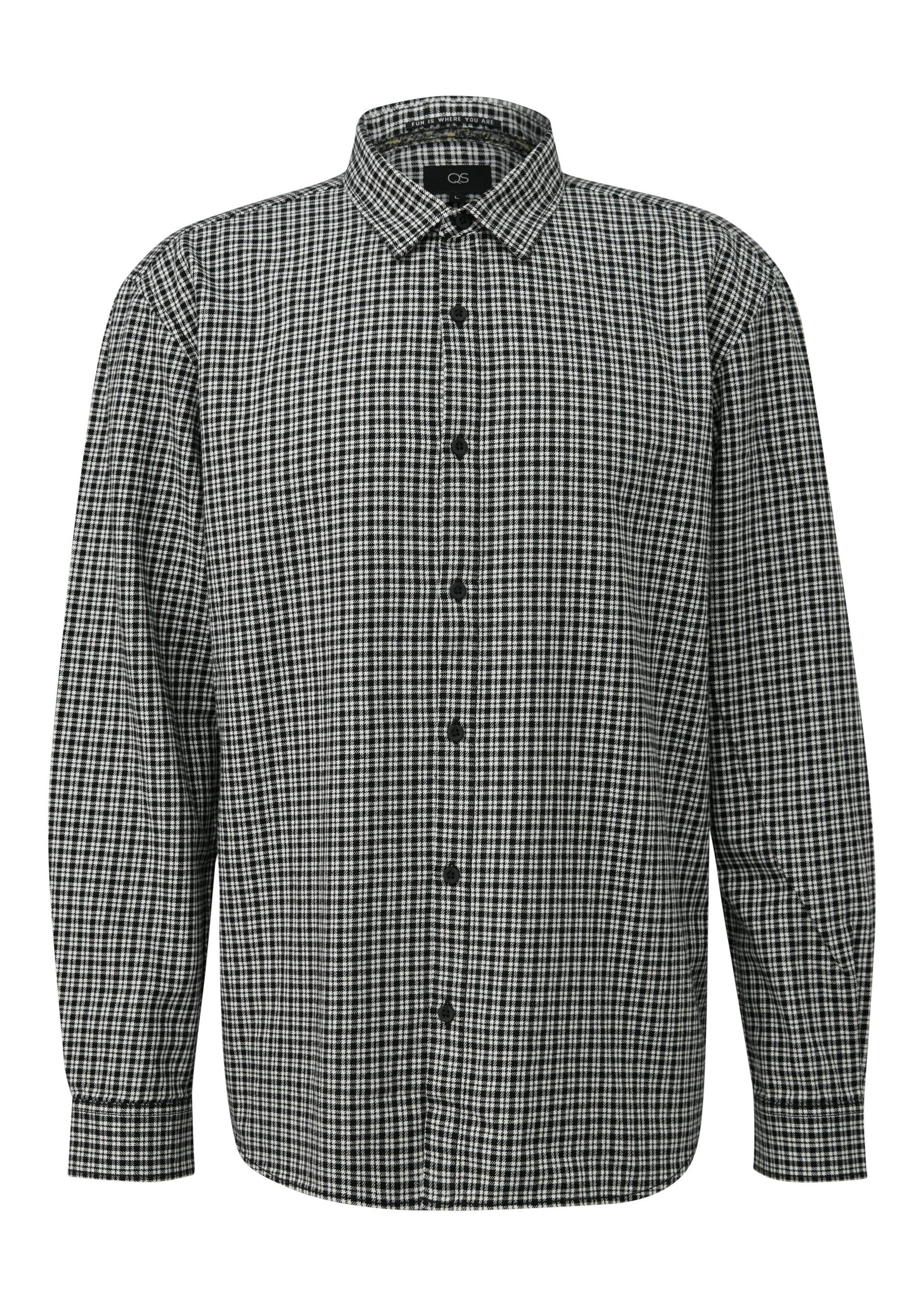 qs - Hemd schwarz|weiß - Gr. - M von qs