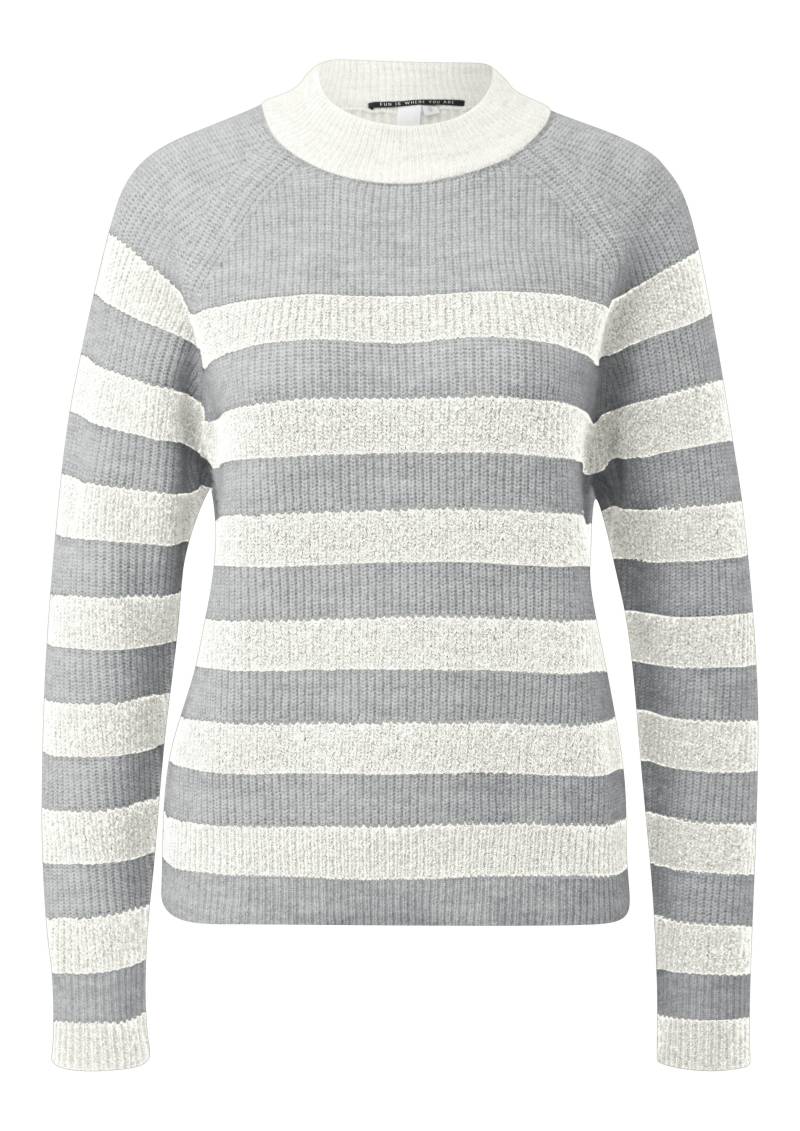qs - Strickpullover grau|weiß - Gr. - M von qs
