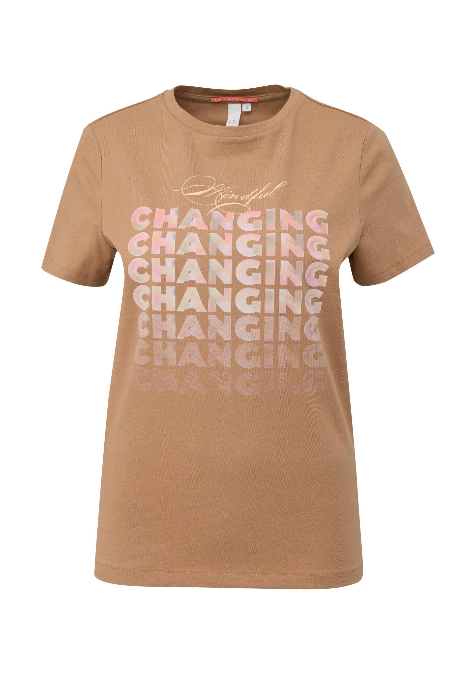 qs - T-Shirt braun - Gr. - S von qs