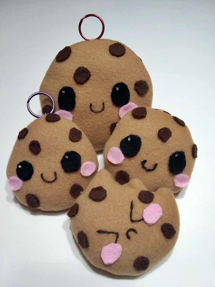 Cookie Plüsch/Schlüsselanhänger | Kawaii Plüsch, Geschenke Für Kinder, Zurück Zu Schule, Essen Schlüsselanhänger, Filz Essen, Essen von qtpill