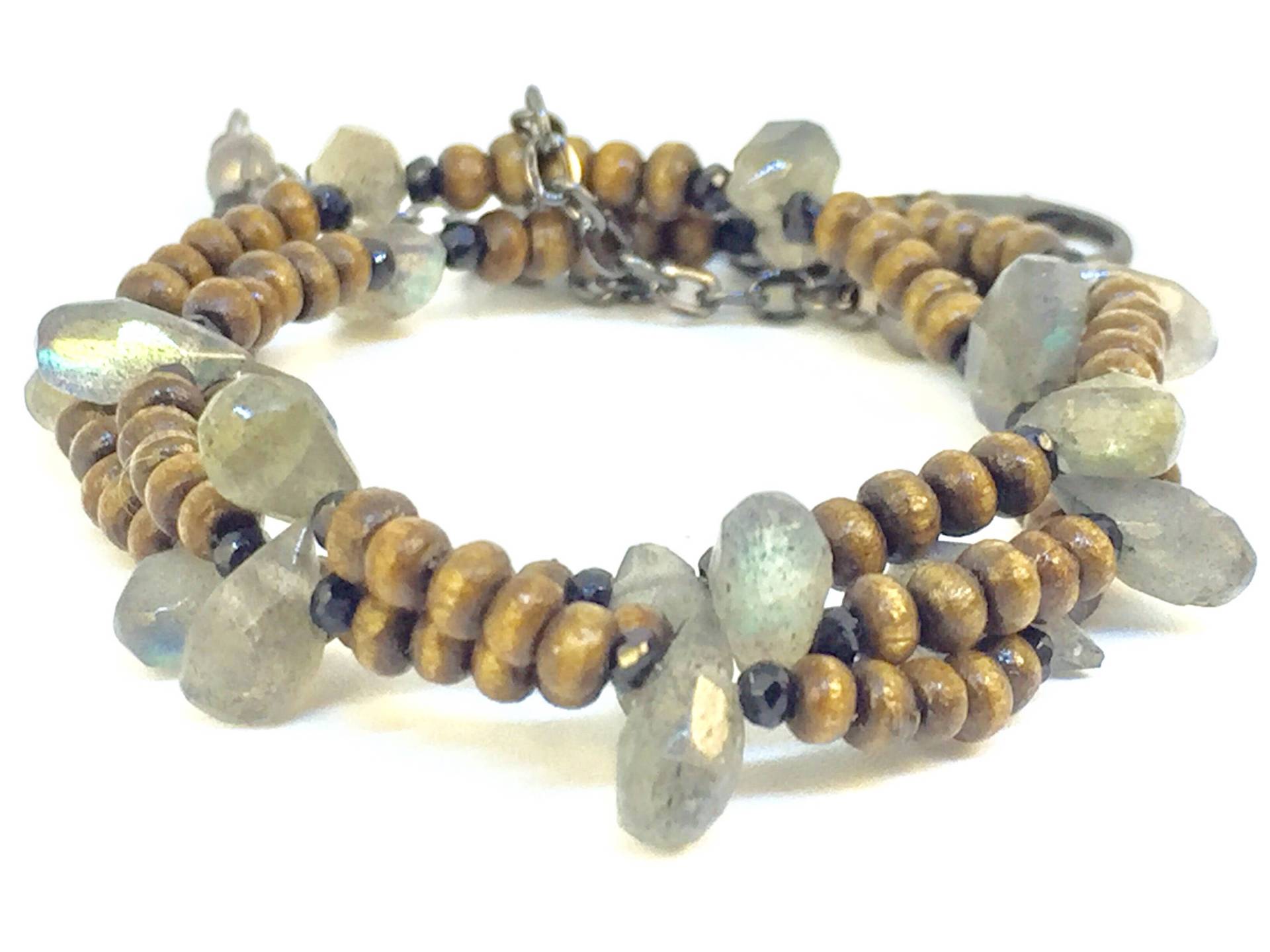 Afro Boho Halskette; Labradorit, Holz Und Spinell Halskette. Semi Precious Stones Facettted Spinel Tränentropfen Mit Fecetted Rodells Afro Boho Halskette; Labradorit, Holz Und Spinell Halskette. Semi Precious Stones Facettted Spinel Tränentropfen Mit Fecetted Rodells von quambydesigns