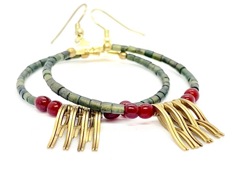 Smaragd Röhren Ohrringe - The Senufo Collection Smaragd Röhren Ohrringe - The Senufo Collection von quambydesigns